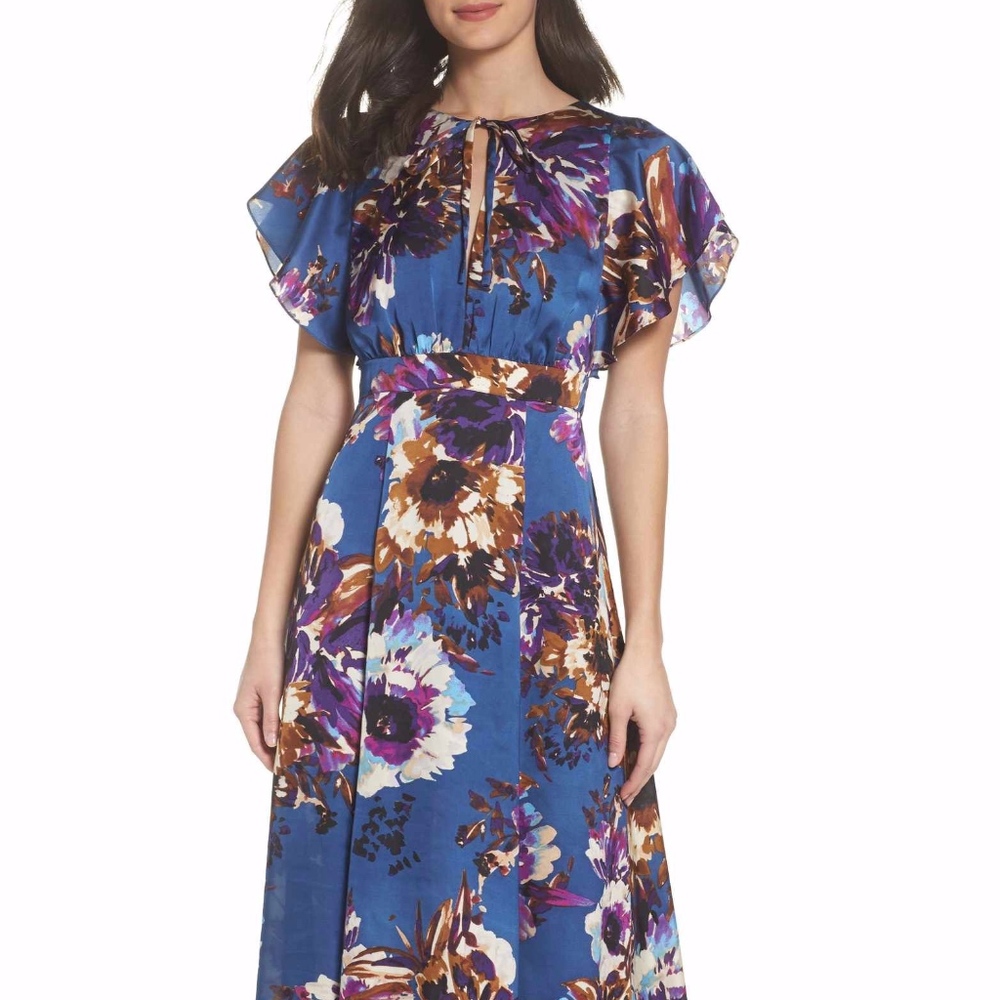 NEW Ali & Jay Anthropologie BLUE FLORAL Maxi DRESS - Picture 5 of 8